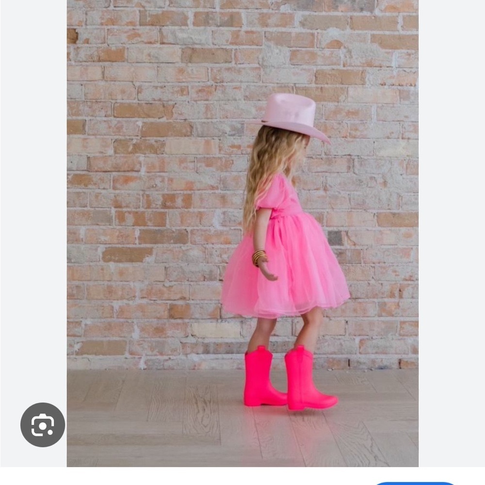 Dakota Ridge Atomic Pink Kid's All Weather Rubber Cowboy Boots 12/13